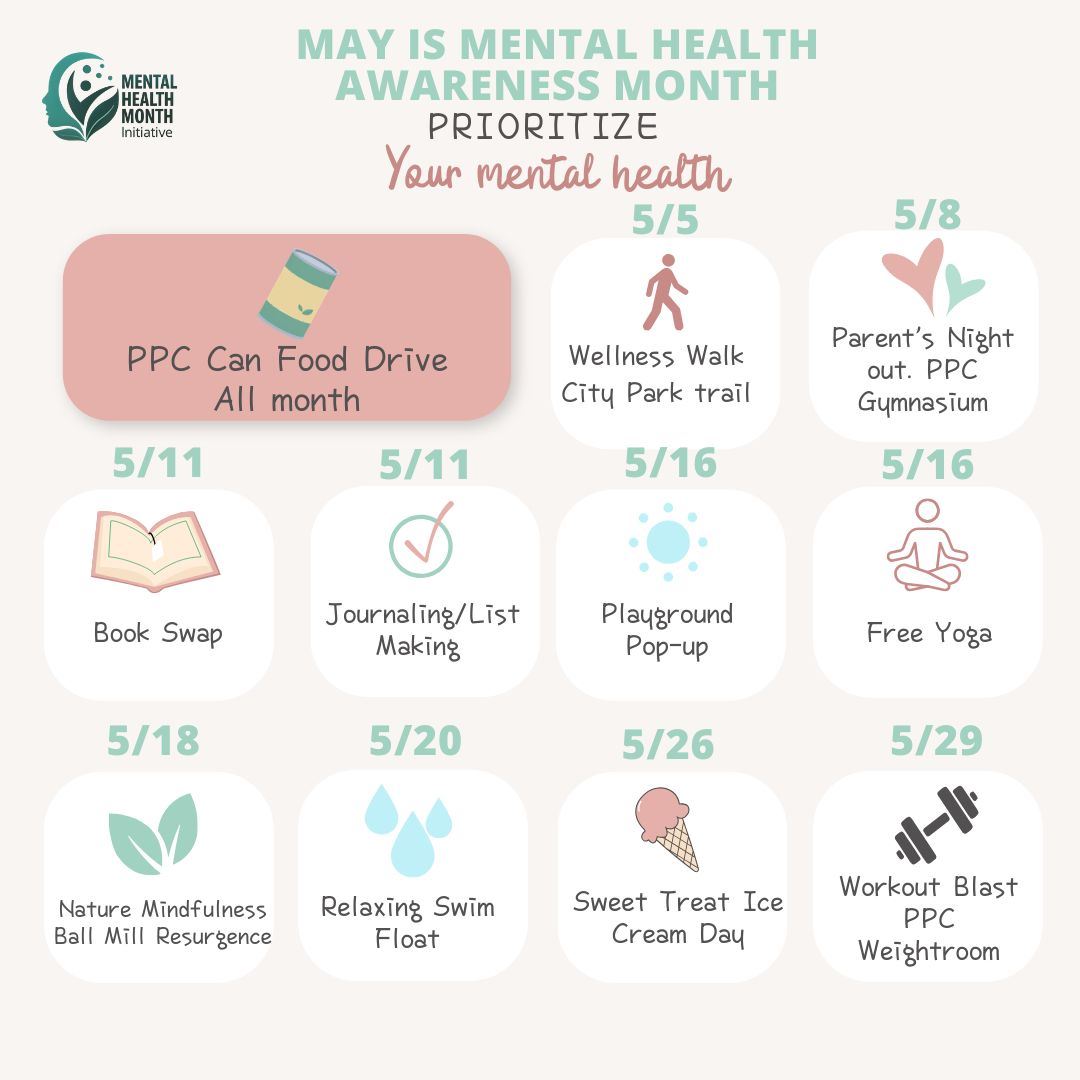 Perry Park Center Mental Health Month Calendar